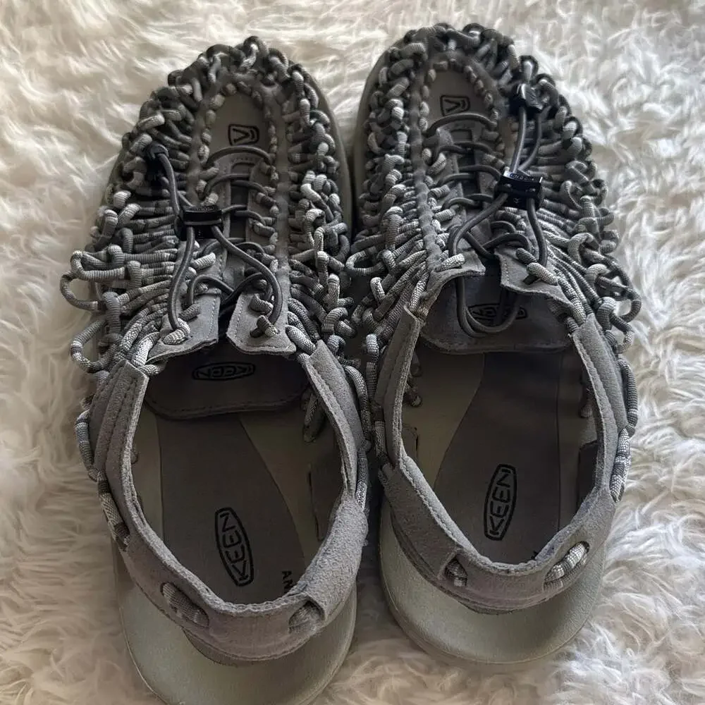 KEEN Men's Uneek Classic‎ Two-Cord Sandal in Magnet/Steel Grey 10.5
